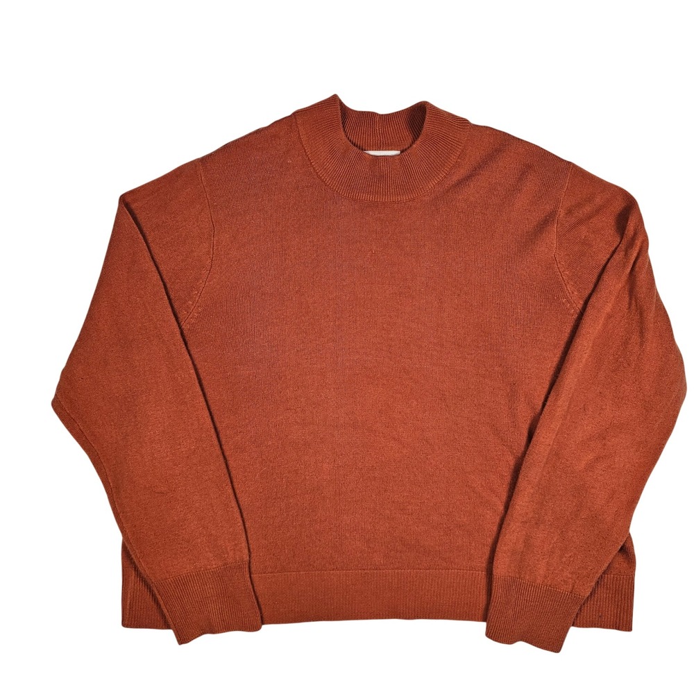 Blair Burnt‎ Orange Mock Neck Sweater Womens 2XL PT Acrylic Knit Pullover 604426